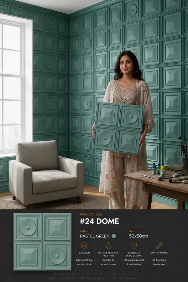 Dome_3D_panel_Color_-_Pastel_Green