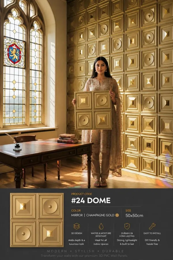 Mirror_Dome_3D_panel_Color_-_Gold