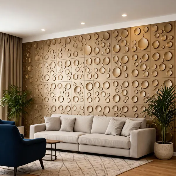 Polka_3D_Panel_Color_-_Bronze_50Cm_X_50Cm_(W_X_H)