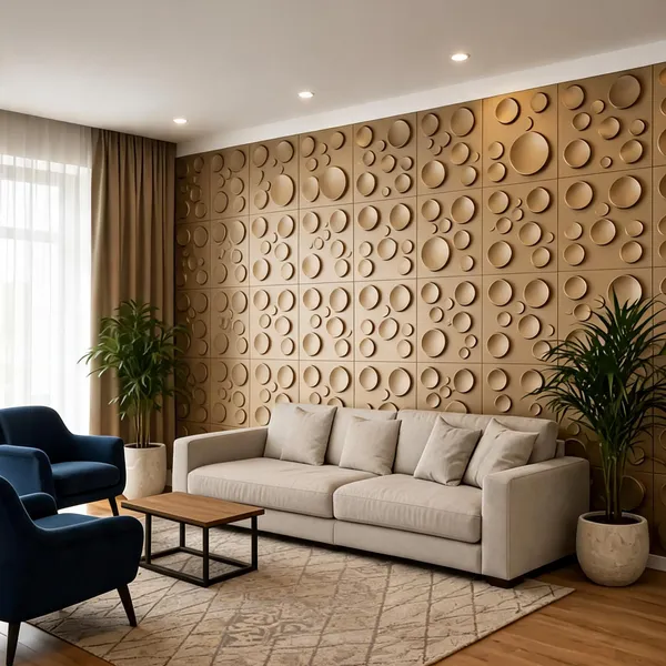 Polka_3D_Panel_Color_-_Bronze_50Cm_X_50Cm_(W_X_H)