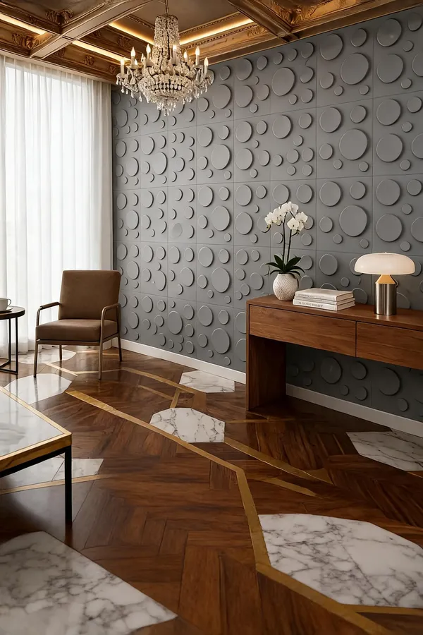 Polka_3D_Panel_Color_-_Grey_50Cm_X_50Cm_(W_X_H)