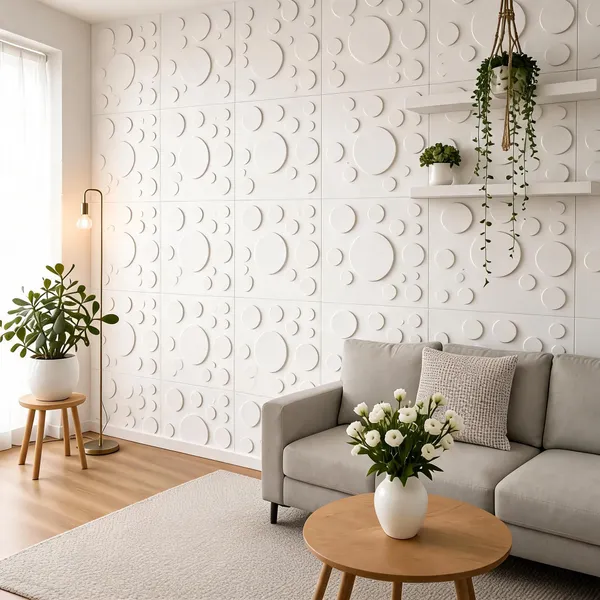 Polka_3D_Panel_Color_-_White_50Cm_X_50Cm_(W_X_H)