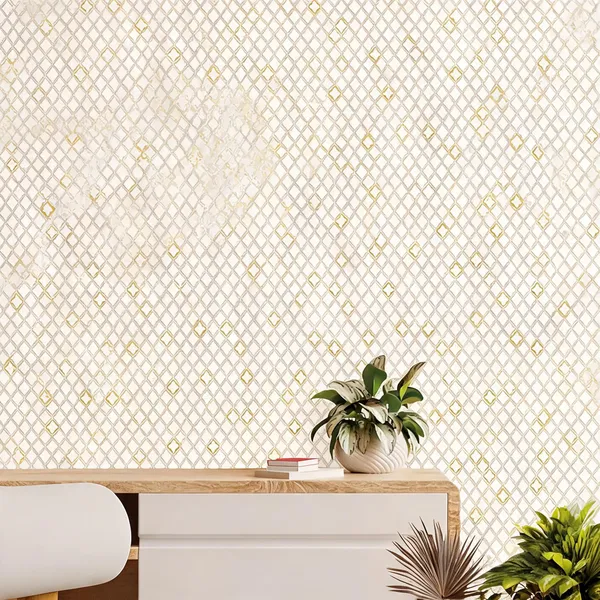 Luxury_Diamond-Patterned_Trellis_Wallpaper_For_Cafe,_Office_&_Living_Room_|_Wall_Covering_|_Wallpaper_Roll_(53_X_1000Cm)