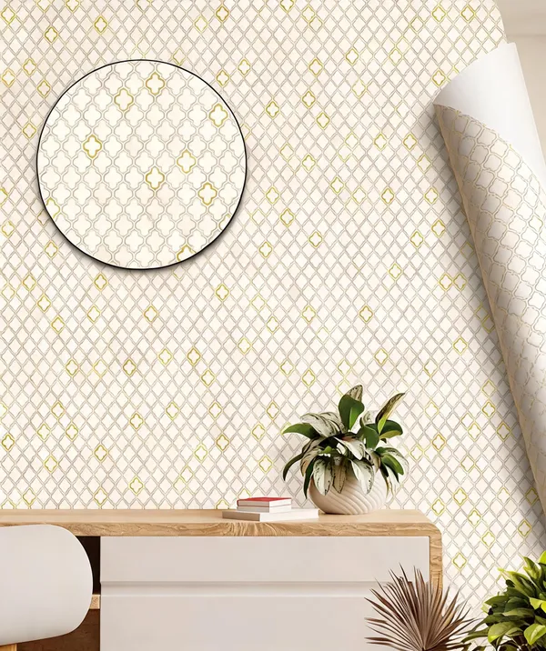 Luxury_Diamond-Patterned_Trellis_Wallpaper_For_Cafe,_Office_&_Living_Room_|_Wall_Covering_|_Wallpaper_Roll_(53_X_1000Cm)