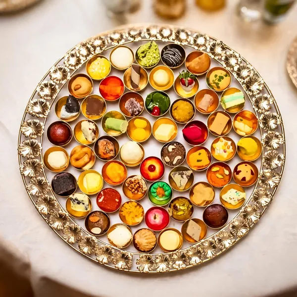 Metal_Decorative_Floral_Round_Sweet_Serving_Tray