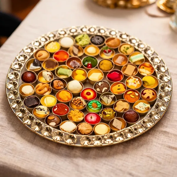 Metal_Decorative_Floral_Round_Sweet_Serving_Tray