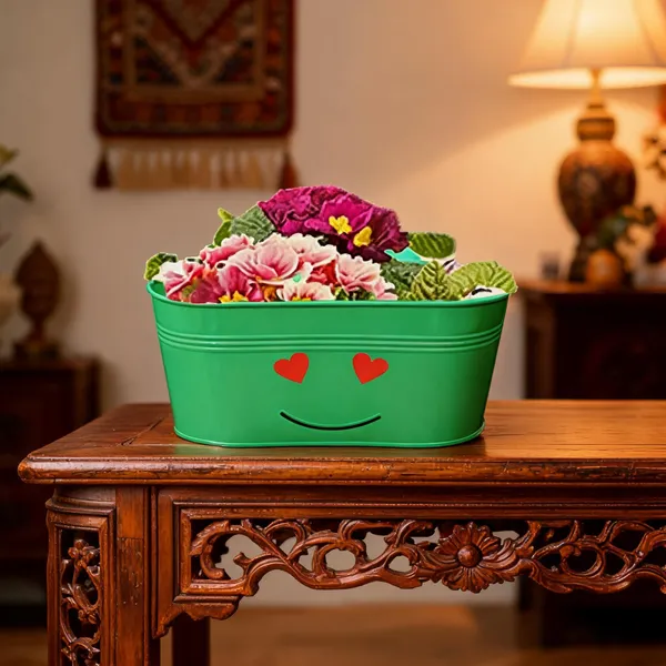 Metallic_Smiley_Face_Rectangular_Flower_Planter