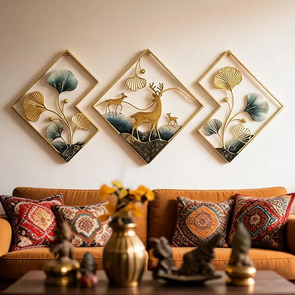 Metallic_Contemporary_Botanical_Deer_Wall_Art_Set