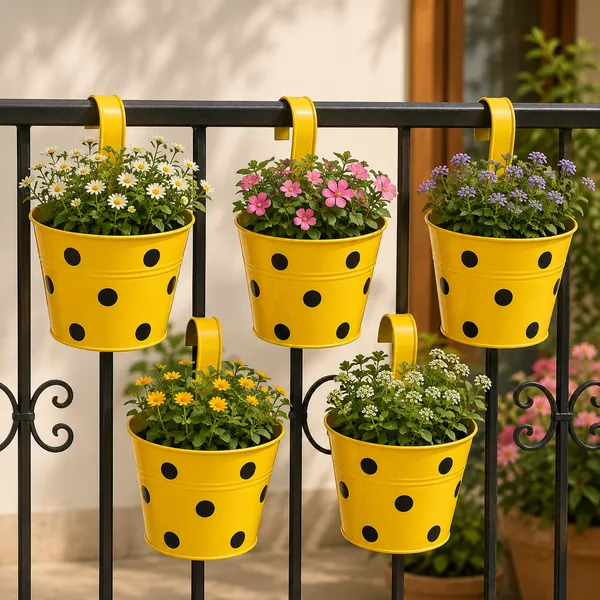 Galvanized_Metal_Polka_Dot_Hanging_Planter_Pack_Of_5