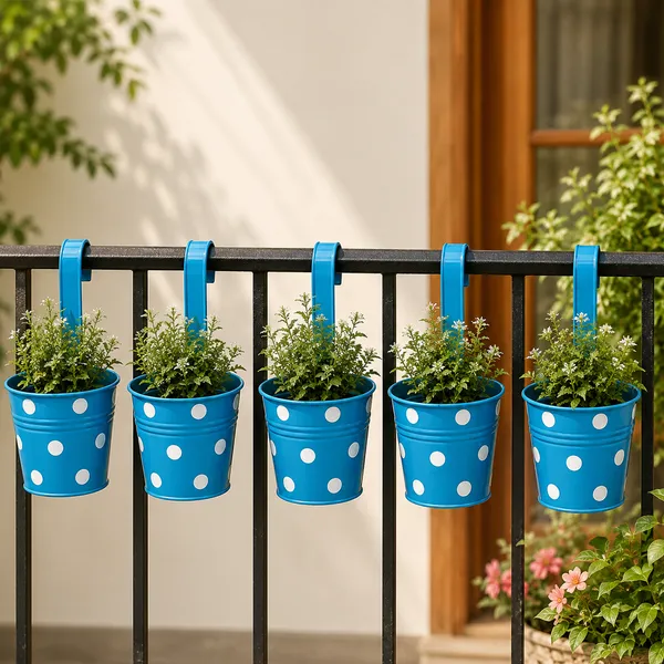 Plastic_Polka_Dot_Hanging_Planter_Pot_pack_of_5