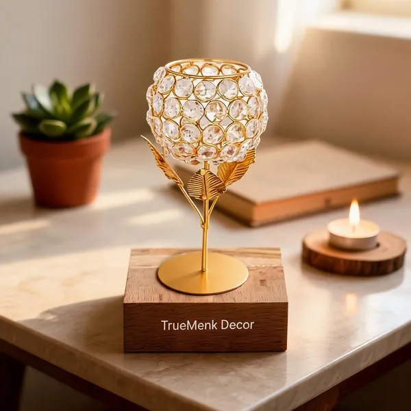 Metal_Decorative_Crystal_Leaf_Design_Candle_Holder