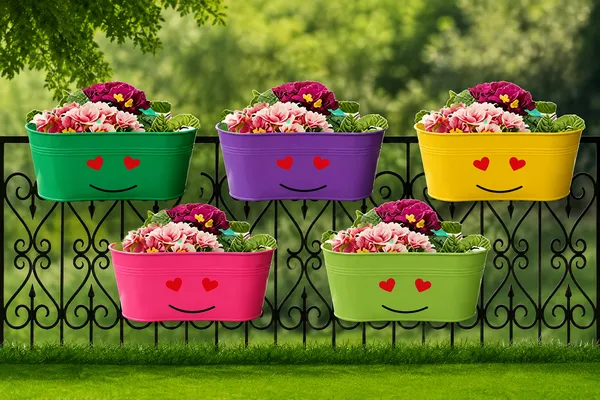 Metal_Playful_Smiley_Pattern_Flower_Planter_pack_of_5