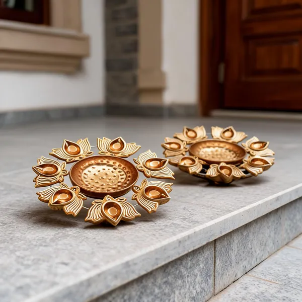 Golden_Lotus_Design_Diya_Set_-_Pack_of_2