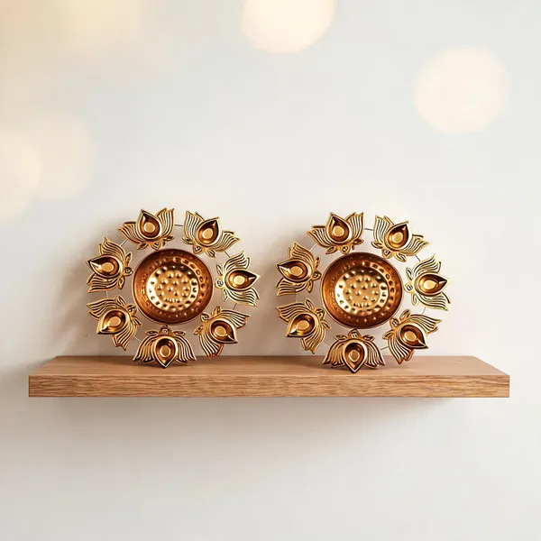 Golden_Lotus_Design_Diya_Set_-_Pack_of_2