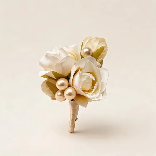 Ivory_Fabric_Boutonniere_For_Gifting