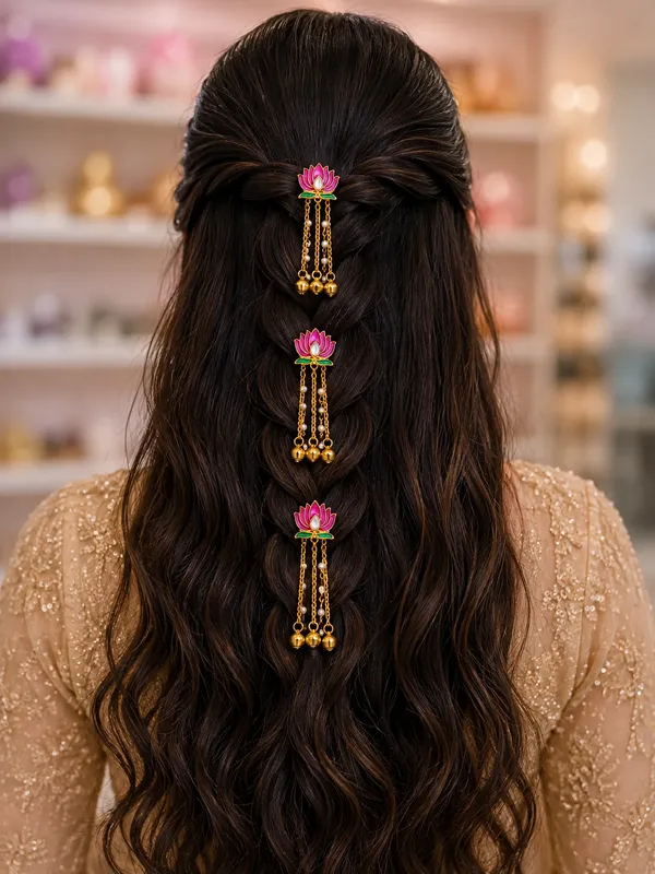 Pink_Lotus_Beaded_Hair_Clips_for_Women