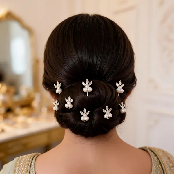 White_Faux_Pearl_Floral_Decorative_Hair_Pins_For_Women