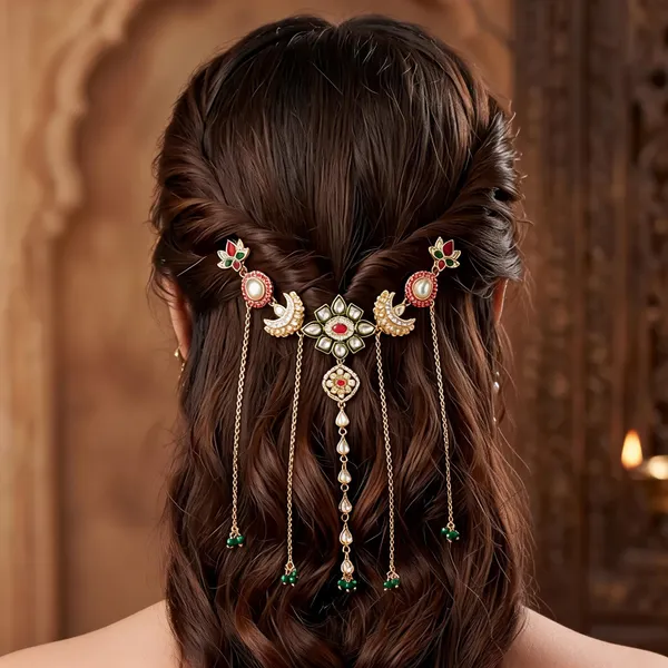 Gold_en_Alloy_Stone_Lotus_Bridal_Hair_Accessory_For_Women