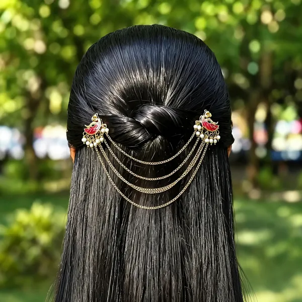 Gold_Alloy_Traditional_Multi-Chain_Hair_Chain_For_Women