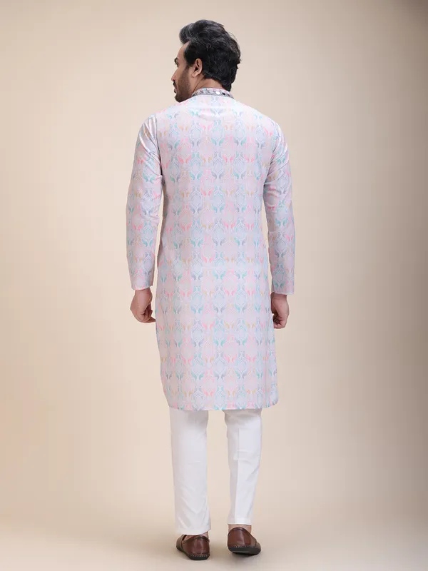 Embroidered_Mandarin_Collar_Real_Mirror_Work Ethnic_Printed_kurta