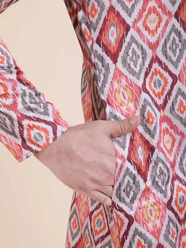 Embroidered_Mandarin_Collar_Real_Mirror_Work_Printed_Kurta