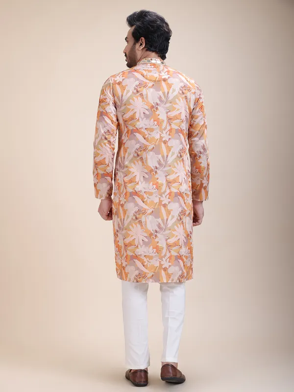 Embroidered_Mandarin_Collar_Real_Mirror_Work_Floral_Printed_Kurta