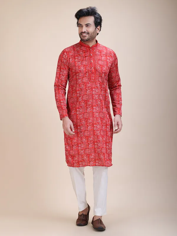 Embroidered_Mandarin_Collar_Real_Mirror_Work_Printed_Kurta