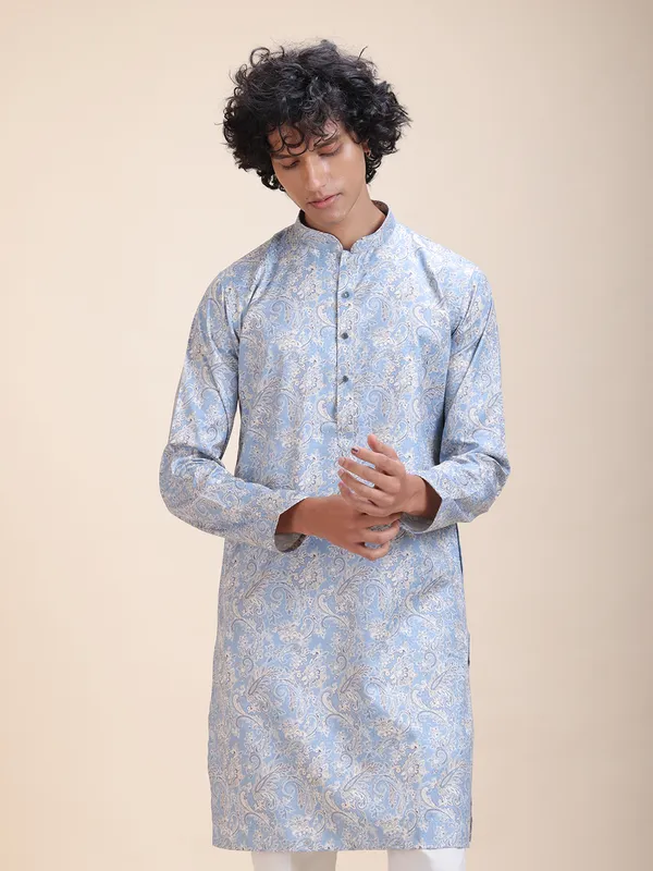Floral_Printed_Mandarin_Collar_Straight_Kurta