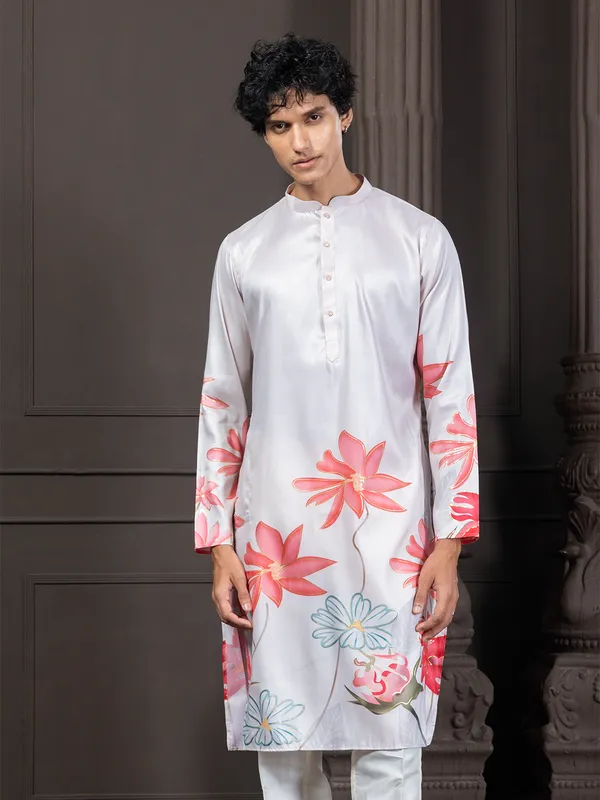 Mens_Woven_Design_Floral_Printed_Kurta