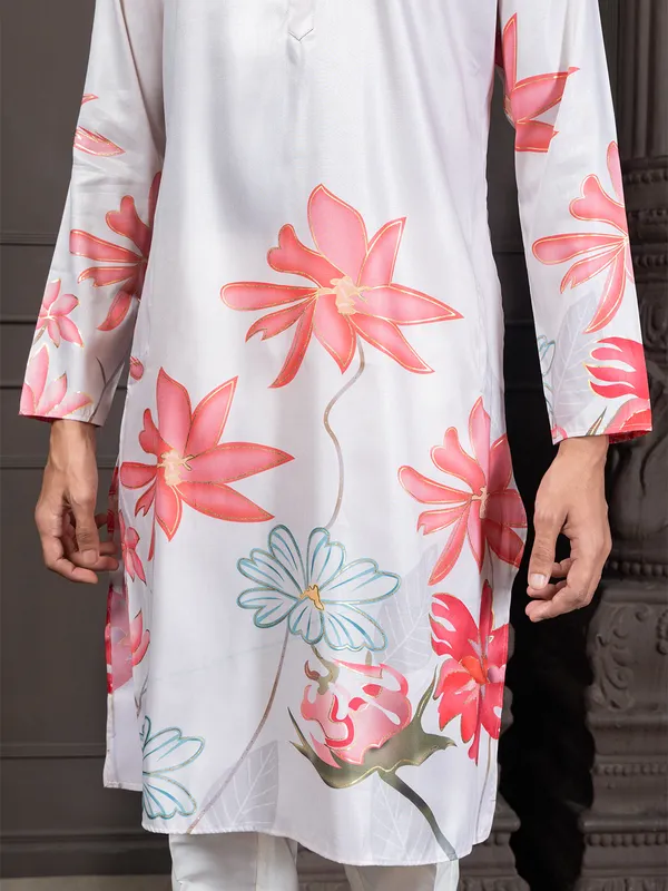 Mens_Woven_Design_Floral_Printed_Kurta