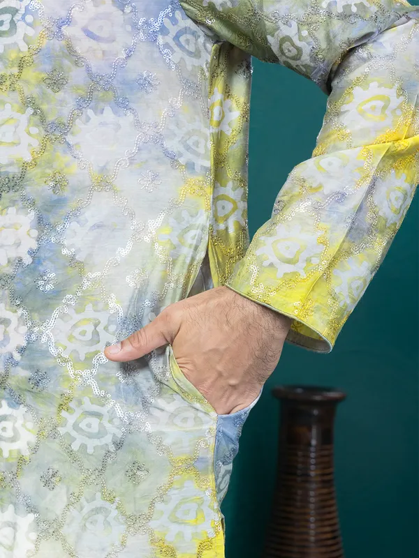 Tie_Dye_Embroidery_Kurta_With_Sequin_Detailing_And_Print