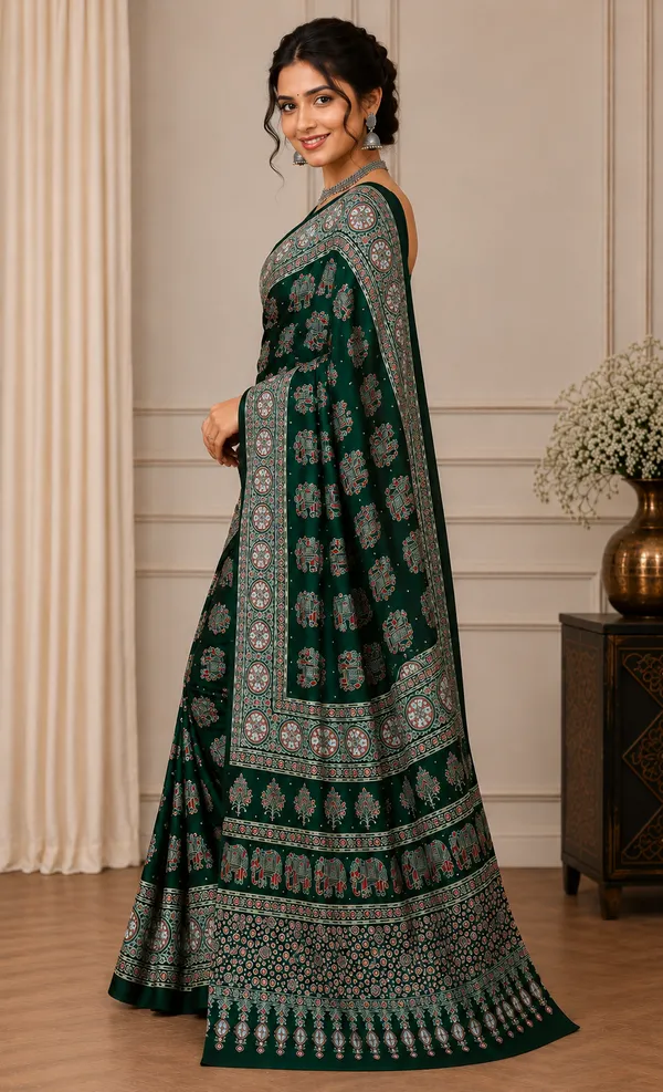 Green_Satin_Silk_Printed_Ethnic_Saree_For_Women