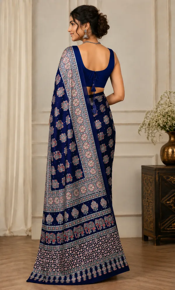 Navy_Blue_Satin_Silk_Printed_Saree_For_Women