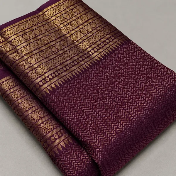 Purple_Banarasi_Soft_Silk_Woven_Gold_Border_Saree_For_Women