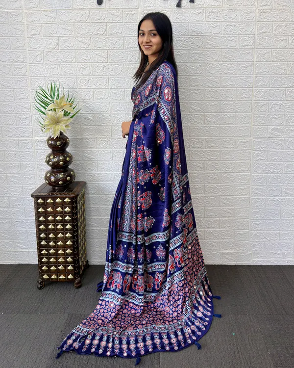 Navy_Blue_Satin_Silk_Printed_Saree_For_Women