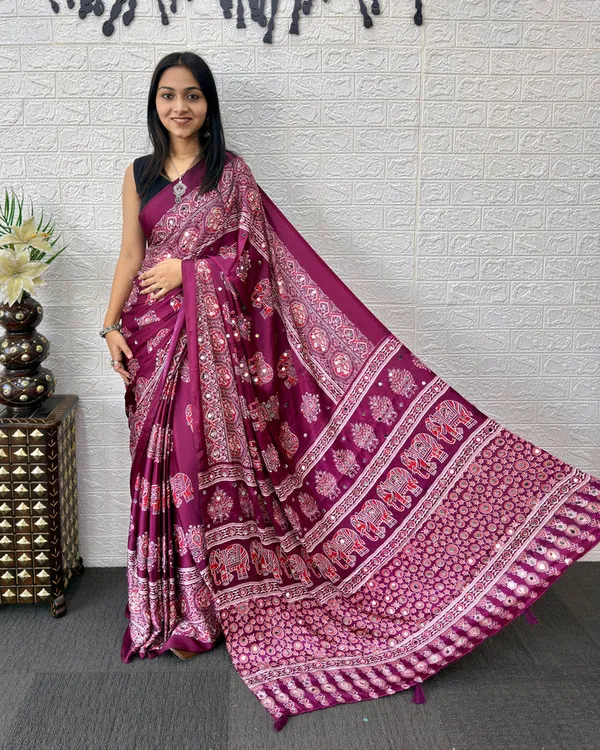 Pink_Satin_Silk_Printed_Saree_For_Women