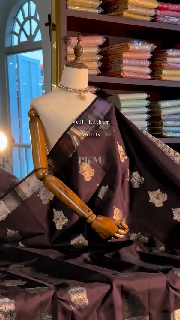 Brown_Banarasi_Soft_Silk_Woven_Saree_For_Women