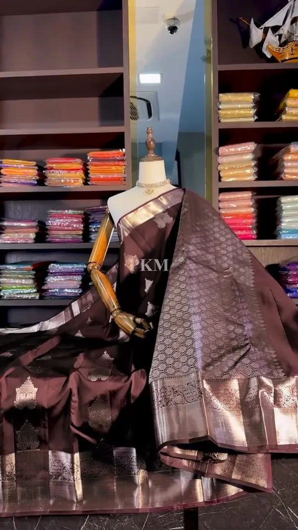 Brown_Banarasi_Soft_Silk_Woven_Saree_For_Women