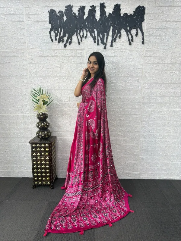 Pink_Satin_Silk_Printed_Traditional_Saree_For_Women
