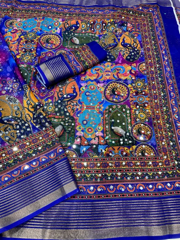 Blue_Georgette_Printed_Saree_For_Women