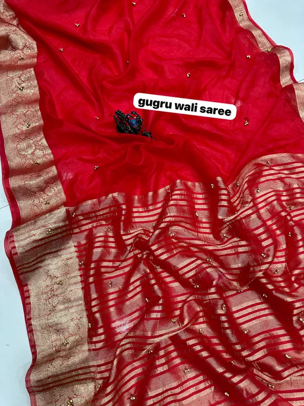 Red_Cotton_Silk_Striped_Pallu_Saree_For_Women