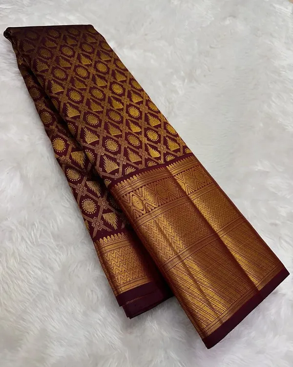 Brown_Banarasi_Soft_Silk_Woven_Zari_Border_Saree_For_Women