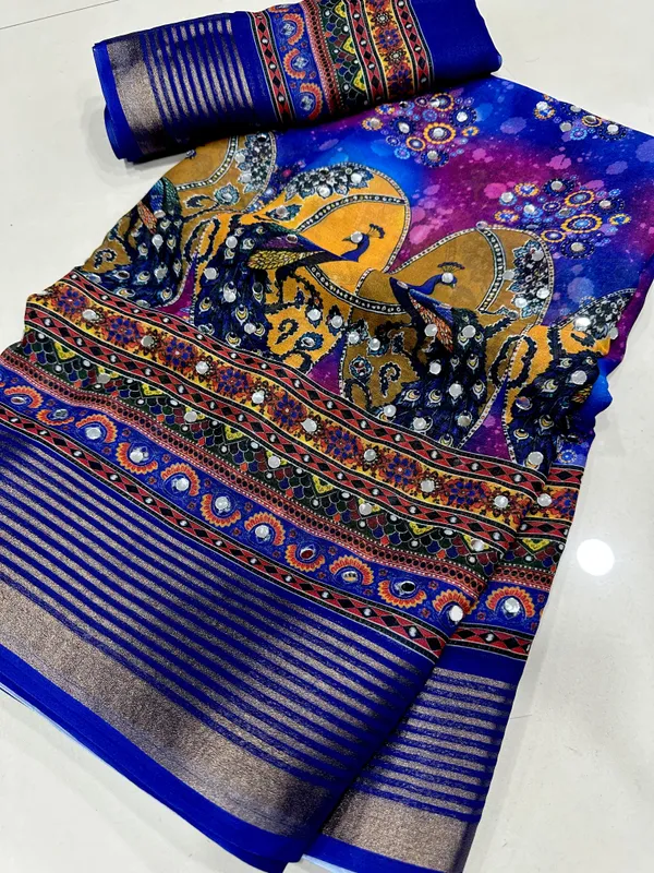Blue_Georgette_Printed_Saree_For_Women