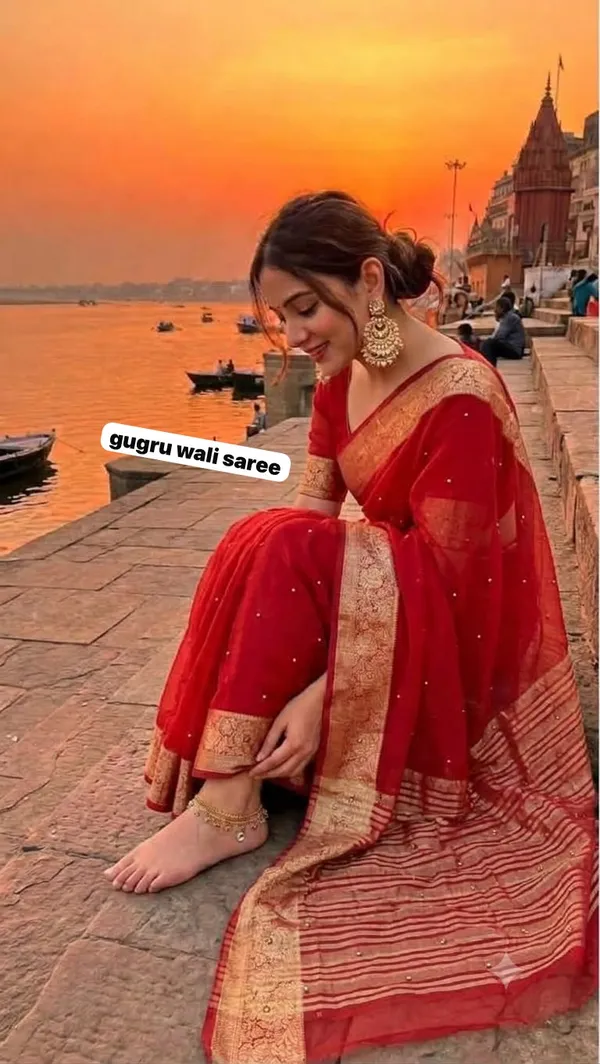 Red_Cotton_Silk_Striped_Pallu_Saree_For_Women