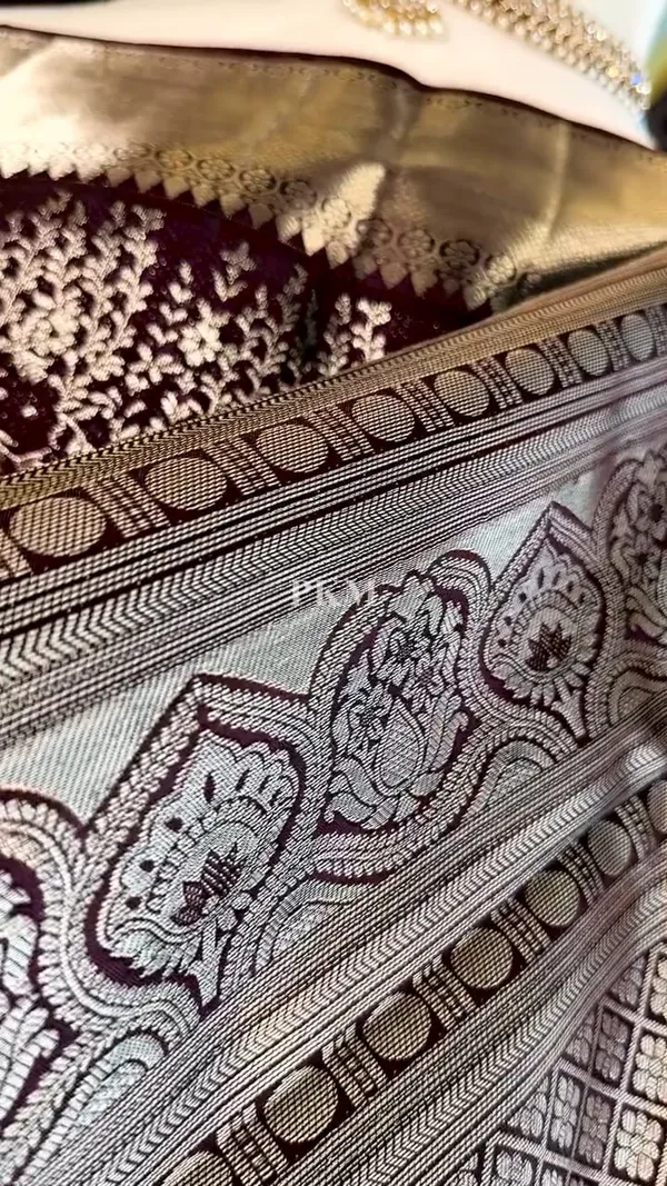 Maroon_Banarasi_Soft_Silk_Woven_Patterned_Saree_For_Women