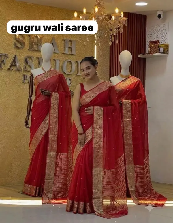 Red_Cotton_Silk_Striped_Pallu_Saree_For_Women