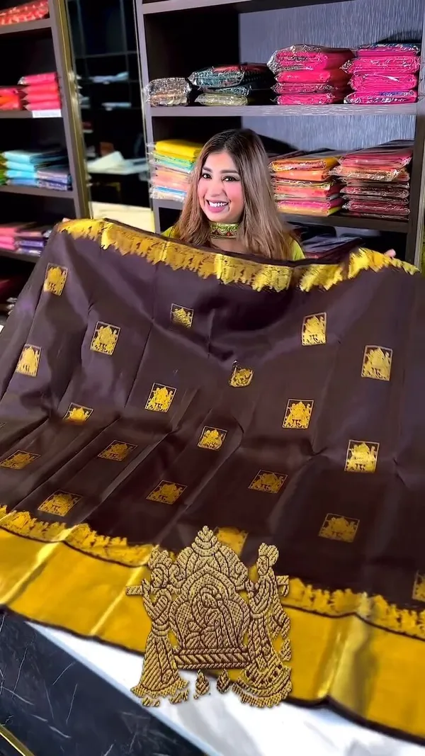 Brown_Banarasi_Soft_Silk_Woven_Traditional_Saree_For_Women