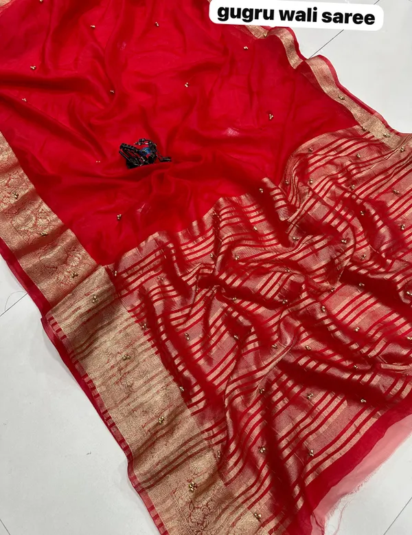Red_Cotton_Silk_Striped_Pallu_Saree_For_Women