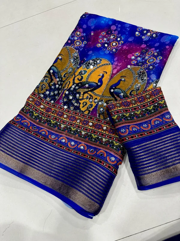 Blue_Georgette_Printed_Saree_For_Women