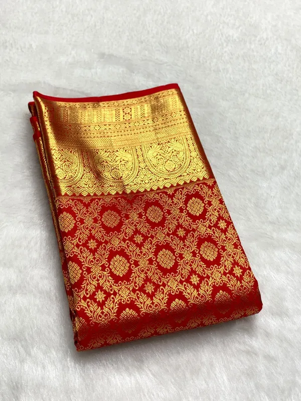 Red_Banarasi_Soft_Silk_Brocade_Traditional_Saree_For_Women